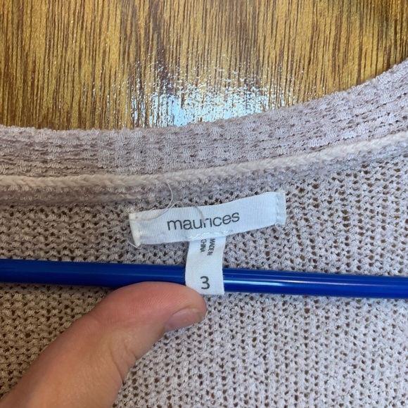 Maurices plus size 3 women’s long sleeve cardigan blue purple color blocks - Picture 5 of 11